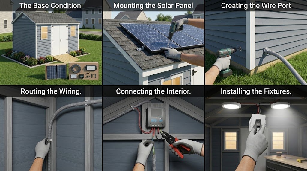Step-by-Step Guide to Installing Solar Shed Lighting, dino sheds massachussets ma