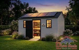 solar powered shed lighting, dino sheds
